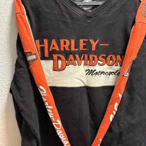 Harley-Davidson Black and Orange Long Sleeve Tee